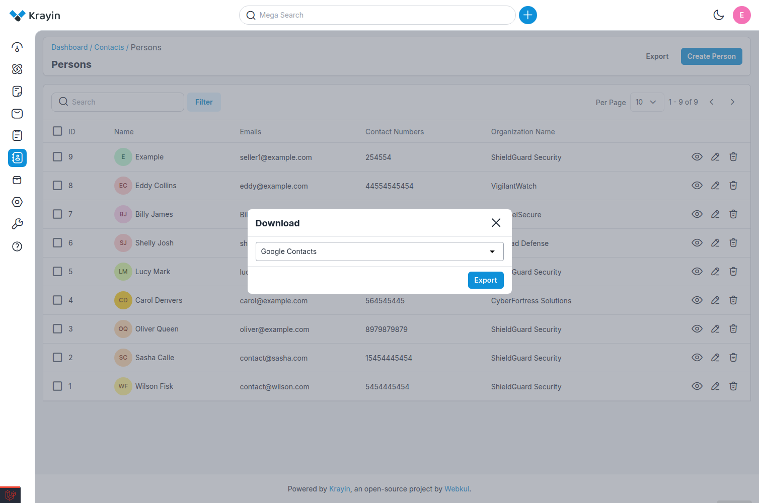 Export to Google Contacts