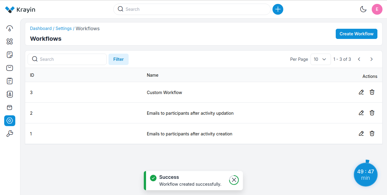 Workflow Grid